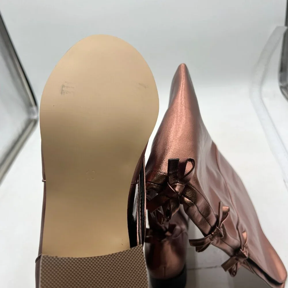 XYD Women Over The Knee Thigh High Riding Boots Chunky Heel Round Toe Brown Shoe - Picture 6 of 8